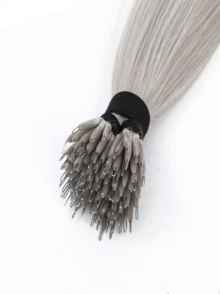 Τούφες nano-ring #silver μήκος 50cm 25τμχ