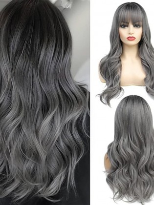 Γυναικεία Περούκα Φυσική Τρίχα #grey 